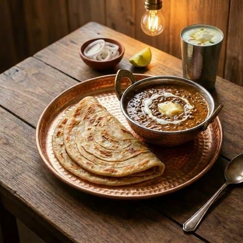 2 Plain Paratha with Dal Makhani