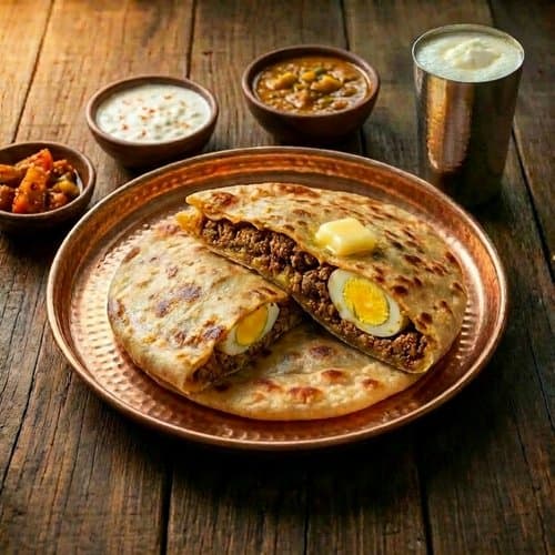 Mutton Keema Egg Paratha